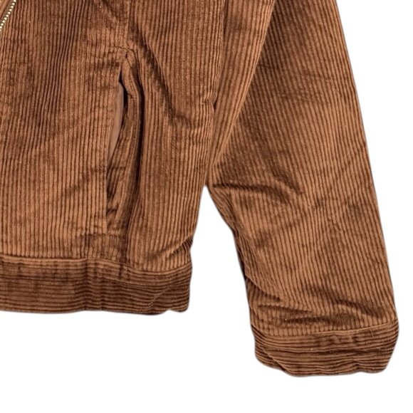 Me Jane Women's Faux Fur Lined Zip/Snap Button Brown Corduroy Jacket Large NWT - Picture 5 of 10